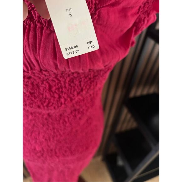 Anthropologie Mock-Neck Textured Mini Dress size small red/pink color - Picture 7 of 10